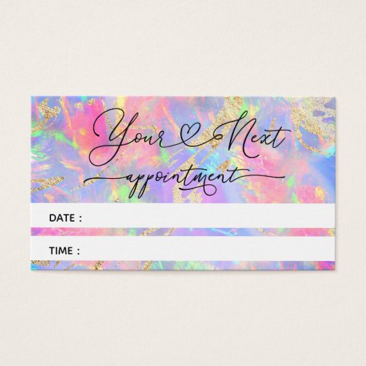 Neonfarben Opal Terminkarte (Vorderseite)