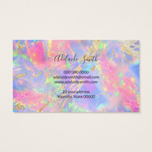 Neonfarben Opal Terminkarte (Rückseite)