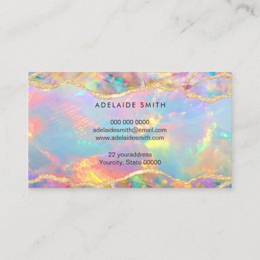 Neonfarben Opal-Visitenkarte Visitenkarte (Rückseite)