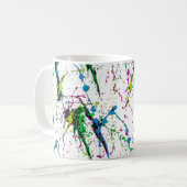 Neonfarben-Spritzer-Kaffee-Tasse Kaffeetasse (Vorderseite Links)