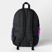 Neonfarbene Rosen Bedruckter Rucksack (Rückseite)
