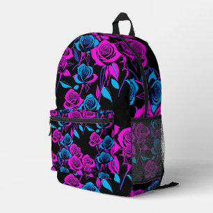 Neonfarbene Rosen Bedruckter Rucksack