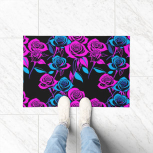 Neonfarbene Rosen Fußmatte