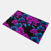 Neonfarbene Rosen Fußmatte (Schrägansicht)