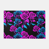 Neonfarbene Rosen Fußmatte (Vorderseite)