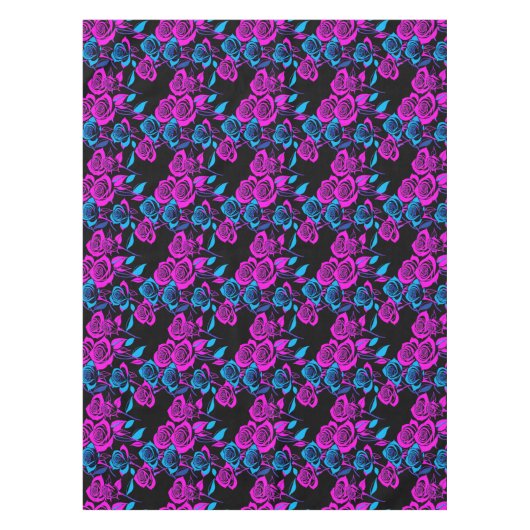Neonfarbene Rosen Tischdecke (Vorderseite)