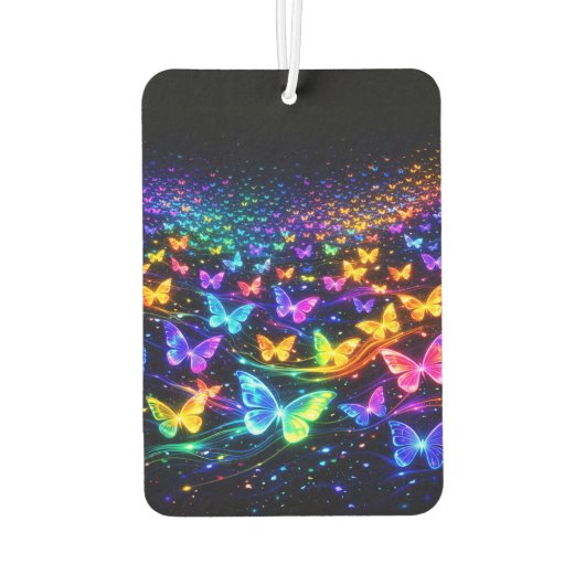 Neonfarbene Schmetterlinge Autolufterfrischer (Rückseite)