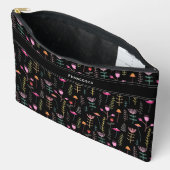 Neonfarbene Wildblumen, benutzerdefinierte Monogra Zubehörtasche (Offen)