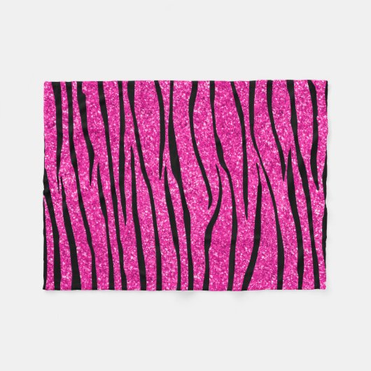 Neonfarbener Glitzer Zebrastreifen Fleecedecke (Vorderseite (Horizontal))