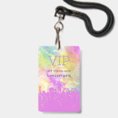 Neonfarbener Name VIP All Access Pass Konzert Ausweis (Vorderseite mit Lanyard)