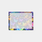 Neonfarbener Notizzettel mit Schmetterlingsmotiv (Vorderseite)