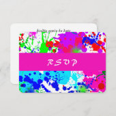 Neonfarbener Spritzer, Antwortkarte RSVP Karte (Vorne/Hinten)