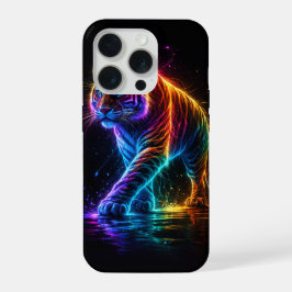 Neonfarbener Tiger iPhone 15 Pro Hülle