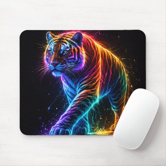 Neonfarbener Tiger Mousepad (Mit Mouse)