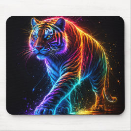 Neonfarbener Tiger Mousepad