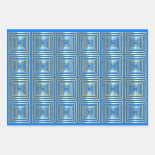 Neonfarbenes blaues lila goldwrapping Paper Set Geschenkpapier Set (Vorderseite 3)