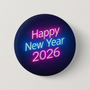 Neonfarbenes Jahresabzeichen 2026 Button