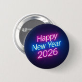 Neonfarbenes Jahresabzeichen 2026 Button (Vorne & Hinten)