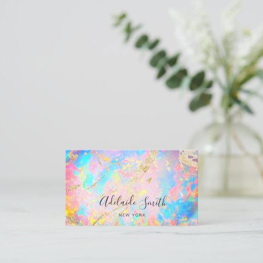 Neonfarbenopal Visitenkarte (Stehend Vorderseite)