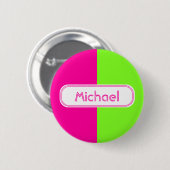 Neonfarbenrosa-Monogramm Button (Vorne & Hinten)