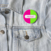 Neonfarbenrosa-Monogramm Button (Beispiel)