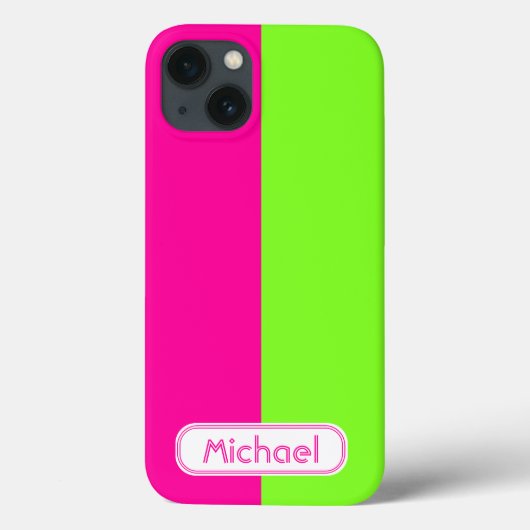 Neonfarbenrosa-Monogramm Case-Mate iPhone Hülle (Rückseite)