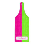 Neonfarbenrosa-Monogramm Schneidebrett (Vorderseite)