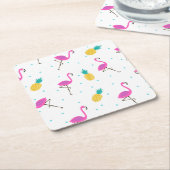 Neonflamingos 2 2 rechteckiger pappuntersetzer (angewinkelt)