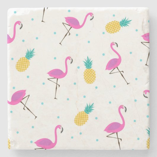 Neonflamingos 2 2 steinuntersetzer (Vorderseite)