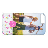Neonflamingos | addieren Ihr Foto u. Monogramm Case-Mate iPhone Hülle (Rückseite (Horizontal))