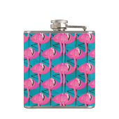 Neonflamingos | addieren Ihre Initiale Flachmann (Rückseite)