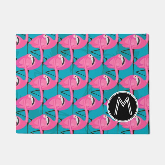 Neonflamingos | addieren Ihre Initiale Fußmatte (Vorderseite)