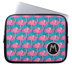 Neonflamingos addieren Ihre Initiale Laptopschutzhülle