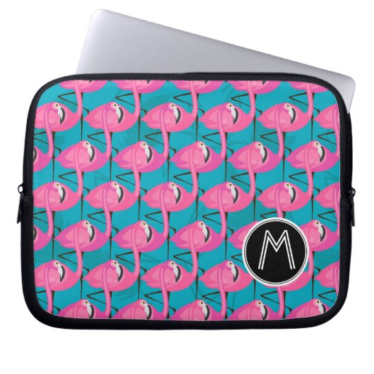 Neonflamingos | addieren Ihre Initiale Laptopschutzhülle (Vorderseite)