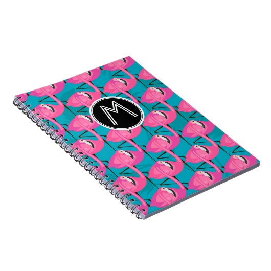 Neonflamingos | addieren Ihre Initiale Notizblock (Rechte Seite)