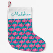 Neonflamingos | addieren Ihren Namen Kleiner Weihnachtsstrumpf (Vorderseite)