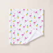 Neonflamingos Badhandtuch Set (Waschlappen)