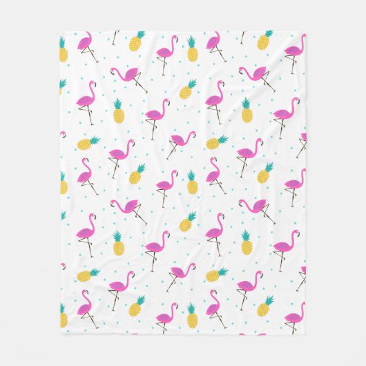 Neonflamingos Fleecedecke (Vorderseite)