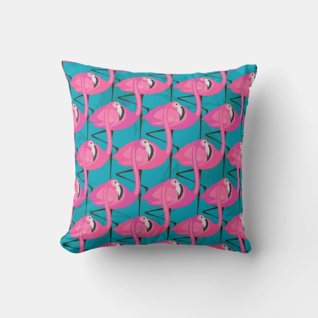 Neonflamingos Kissen (Vorderseite)