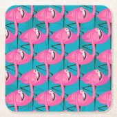 Neonflamingos Rechteckiger Pappuntersetzer (Vorderseite)
