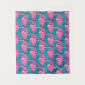 Neonflamingos Wandteppich (Vorderseite)