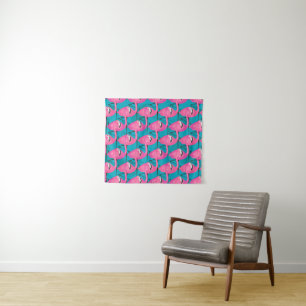 Neonflamingos Wandteppich