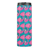Neonflamingos zwei | addieren Ihre Initiale Thermosbecher (Rückseite)