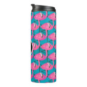 Neonflamingos zwei | addieren Ihre Initiale Thermosbecher (Nach rechts gedreht)