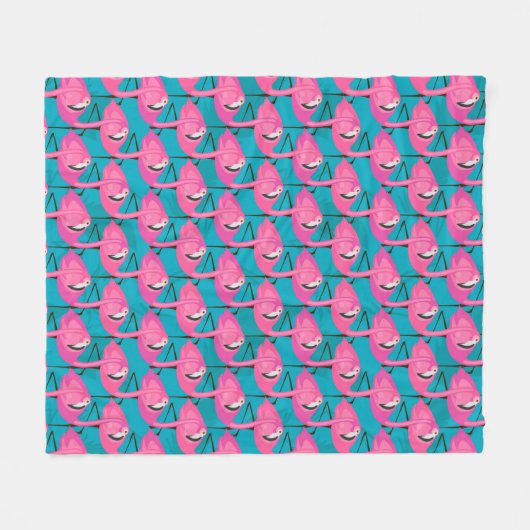 NeonFlamongos Fleecedecke (Vorderseite (Horizontal))