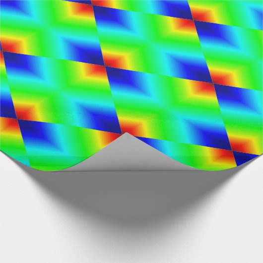 Neonformen auf Grün Geschenkpapier (Ecke)