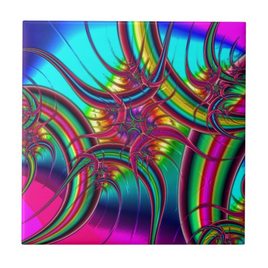 NeonFraktal Fliese (Vorderseite)