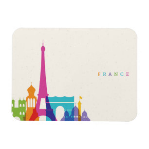 Neonfrankreich-Skyline Magnet