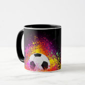 Neonfußball-Ball-Tasse Tasse (Vorderseite Links)