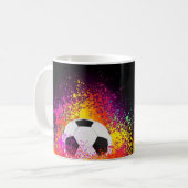 Neonfußball-Ball-Tasse Tasse (Vorderseite Links)